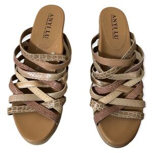 Anyi Lu strappy crisscross wedge sandals